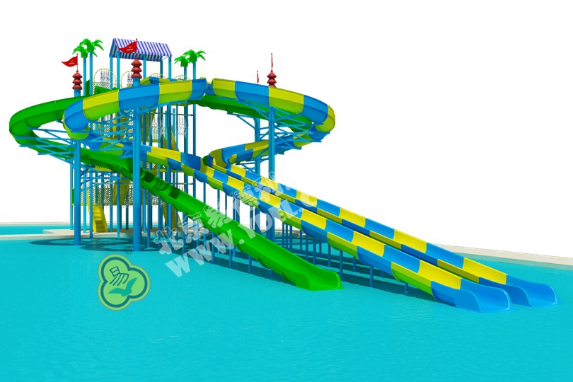 大型戶外游樂場水上滑道設備