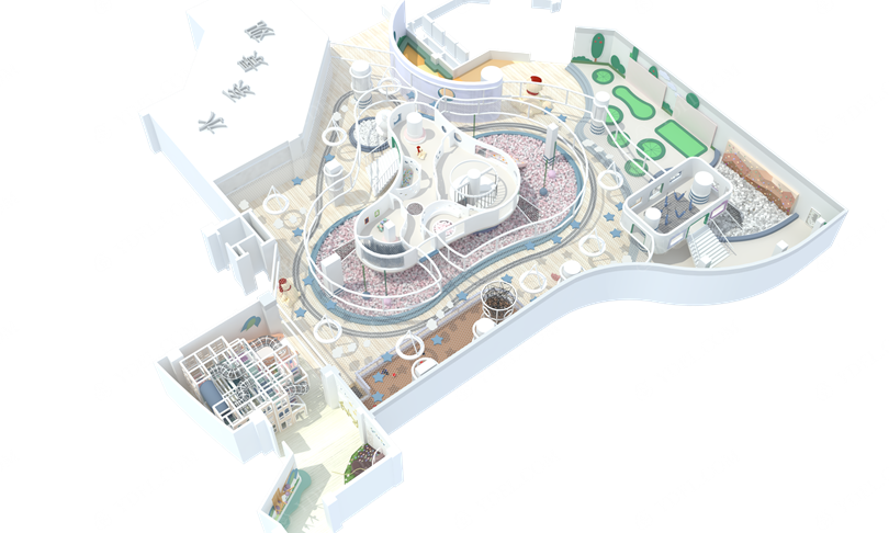 室內樂園淘氣堡側視圖